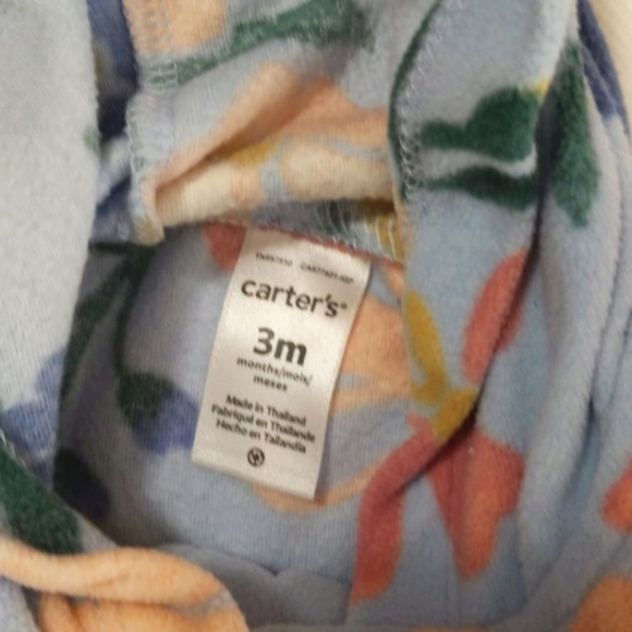 carter's floral fleece double breasted hoodie jacket 3 months baby girl - Picture 3 of 5